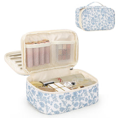 Relavel bolsa de maquillaje viaje floral, perfecta para organizar productos en movimiento.