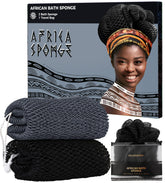 RelaxScene esponja exfoliante africana de malla para una limpieza profunda.