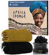 RelaxScene esponja africana negra de red para ducha, ideal para uso diario