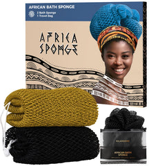 RelaxScene esponja africana negra de red para ducha, ideal para uso diario