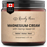 Remedy Mama Crema Magnesio en frasco de vidrio para uso diario y relajación nocturna