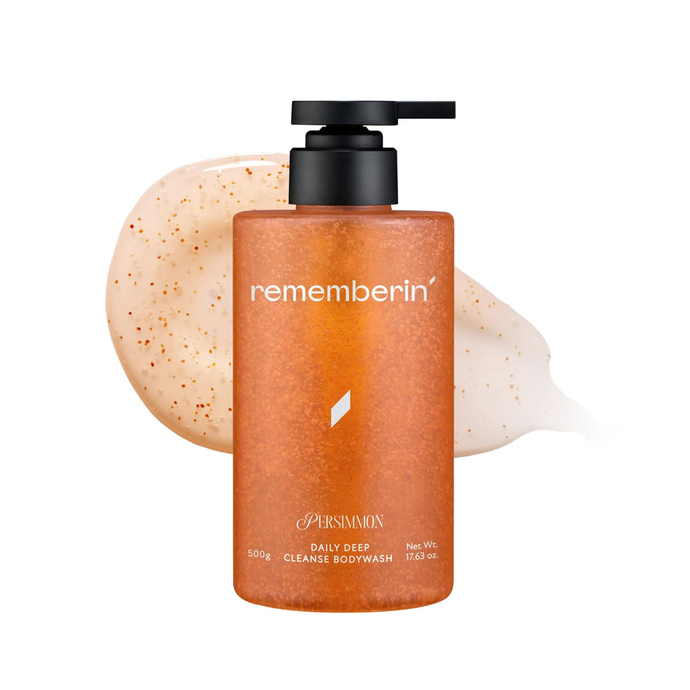 Rememberin Persimmon jabón cuerpo frente de botella, frescura diaria