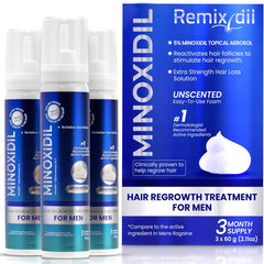 Remixidil cabello-espuma 5% minoxidil en botella para crecimiento