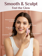 Rena Chris gua sha rose quartz en caja elegante, ideal para regalo de cuidado facial.