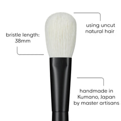 Pinceau rephr brush 05 en application de poudre avec diffusion uniforme.