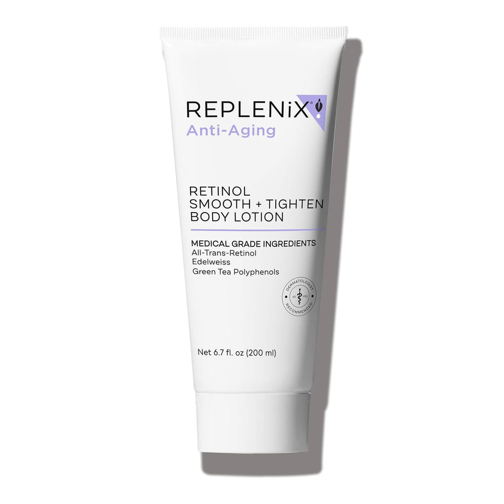 Replenix Retinol Smooth + Tighten: botella en primer plano para piel visiblemente más firme.