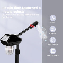 Retain Time vapor facial altura ajustable para diferentes estaturas y posiciones.