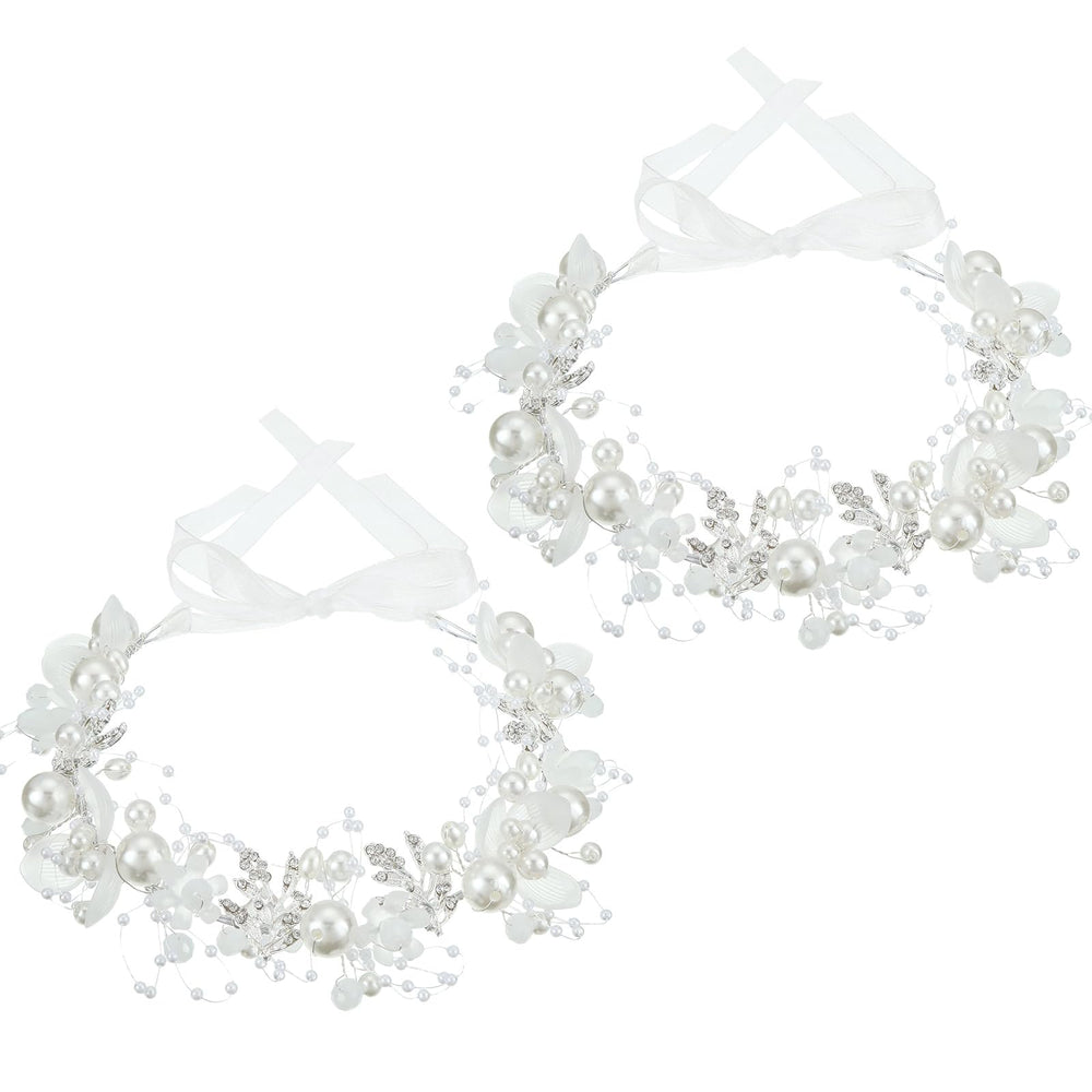 Diadema de flores con cristales Retrowavy para niñas, brillo sutil para bodas.