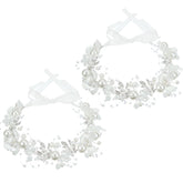 Diadema de flores con cristales Retrowavy para niñas, brillo sutil para bodas.