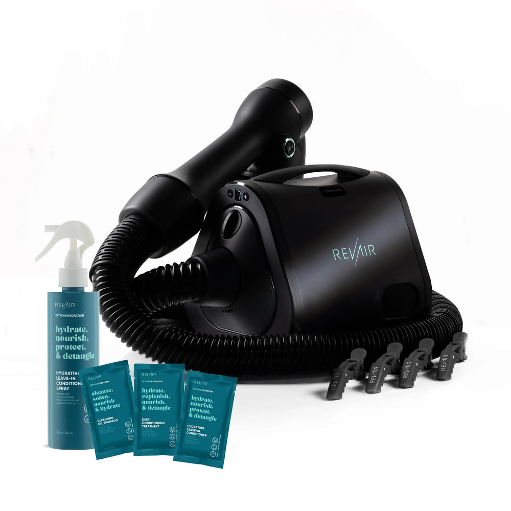 RevAir secador de aire inverso enfocado en secar suavemente el cabello.