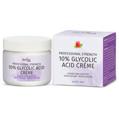 Reviva Labs crème glycolique 10% pour visage, stimule renouvellement et ravive le teint.