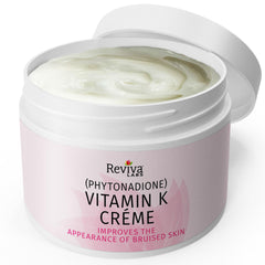 Reviva Labs Vitamina K crema para ojos oscuros reduce la apariencia de ojeras.