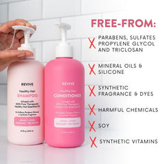 Reviveeo set hidratación y volumen para cabello más lleno.