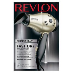 REVLON 1875W con voltaje mundial, listo para usar en viajes.