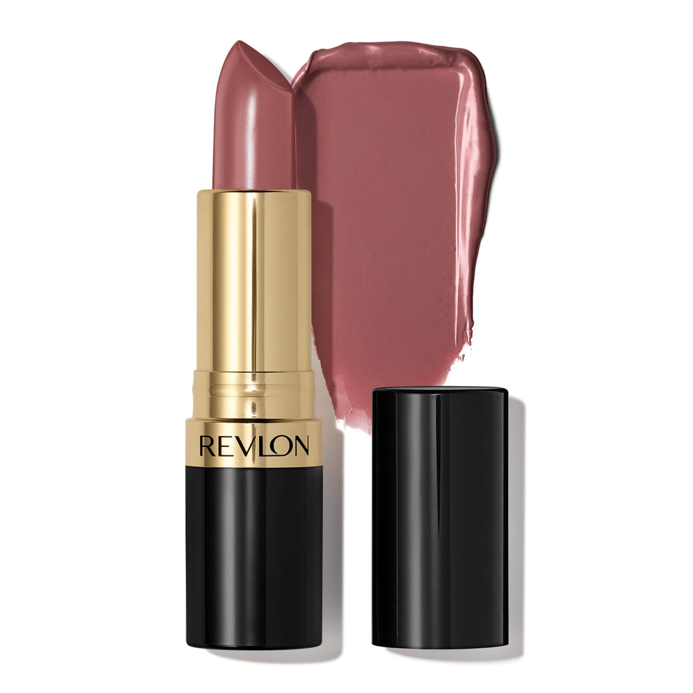 REVLON barra labial Super Lustrous, tono 811 Laidback Lilac, acabado cremoso e hidratante.