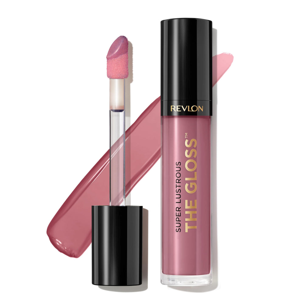 REVLON brillo labial con aplicador grande para cobertura uniforme.