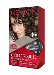 REVLON ColorSilk teinte brun foncé en pack six, couleur uniforme.
