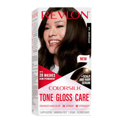 Kit de REVLON ColorSilk Tone + Gloss para coloración y cuidado.