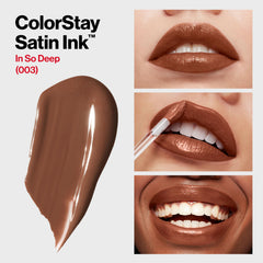REVLON ColorStay Labial líquido satinado: textura cremosa para comodidad diaria.