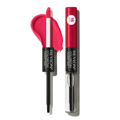 REVLON ColorStay Overtime Lipcolor: frente del empaque, duradero y acabado brillante.