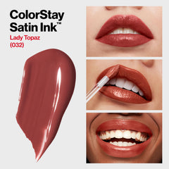 Textura cremosa de REVLON ColorStay Satin Ink en tono Lady Topaz.