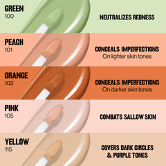 Revlon Glimmer Corrector tono verde neutralizando enrojecimientos.
