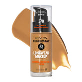 Revlon ColorStay liquid foundation frasco con acabado mate de larga duración.