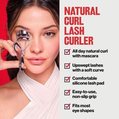 REVLON Natural Curl Lash Curler con manija ergonómica para uso cómodo.