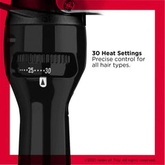Revlon Perfect Heat, soporte integrado, evita tocar la encimera con barril caliente.