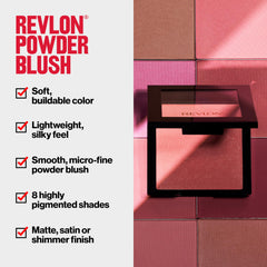 Revlon Powder Blush textura microfinas suave para difuminar rápidamente