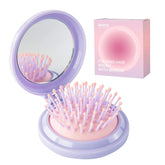 RHOS cepillo compacto con espejo morado para retoques en cualquier lugar
