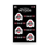 Rico Industries Buckeyes tatuajes para la cara con diseño oficial para juego