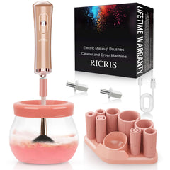 RICRIS limpiador secador de brochas de maquillaje, limpieza rápida para uso diario.