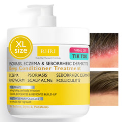 Rida Condicionador antifúngico para psoriasis, botella visible, ayuda a mantener cuero cabelludo cómodo.