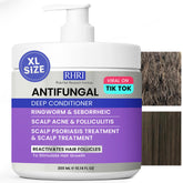 Rida Hair Research Institute anti-fungal deep conditioner bottle promotes scalp balance.
