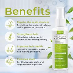 Rida Hair scalp spray application demonstrating the mist on the scalp.
