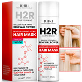 Rida Hair Research Institute mascarilla, foco en la botella, mejora la fortaleza de cabellos dañados.