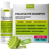 Rida Hair Foliculitis Shampoo en botella, limpieza profunda para el cuero cabelludo.