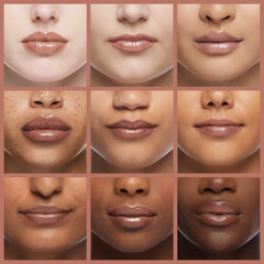 Labios con color intenso Café Brillo, brillo que ilumina y eleva el look.