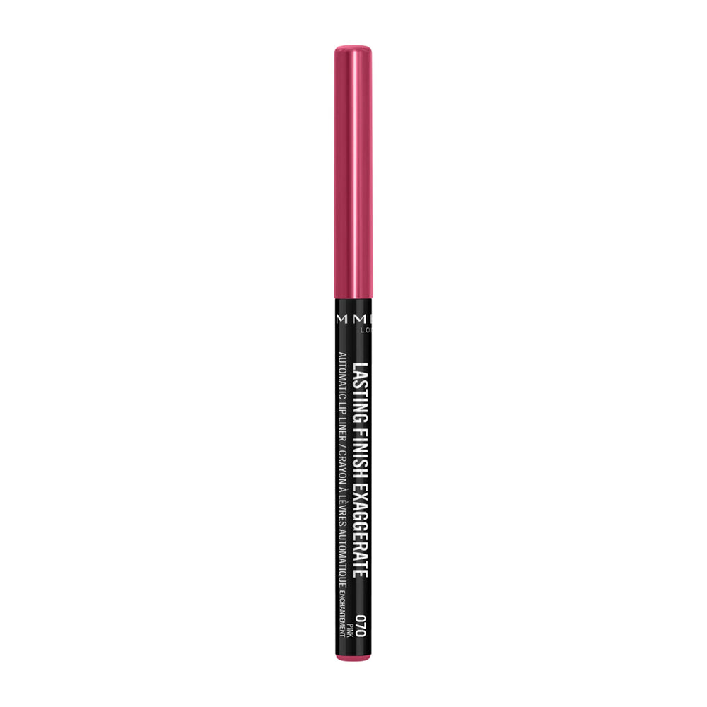 Perfilador labial Rimmel Exaggerate para delineado preciso y color duradero, fácil aplicación.