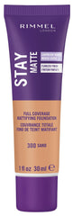 Rimmel Stay Matte Mousse Arena Envase: base ligera para piel grasa, acabado mate.