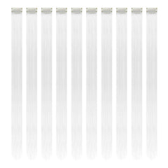 Extensiones RINBOOOL blanco clip‑in, brillo suave para looks glamorosos