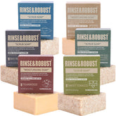 Jabón Rinse & Robust en caja de madera, regalo elegante y práctico.