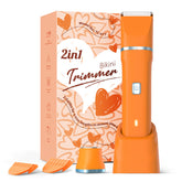 Risina afeitadora 2 en 1 para mujeres y hombres, color naranja, uso versátil.