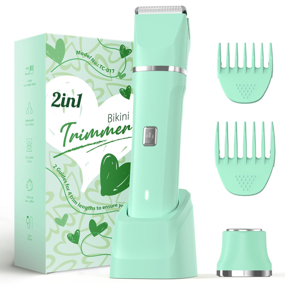 Risina bikini-trimmer dos cabezas para acabado preciso en la línea del bikini.