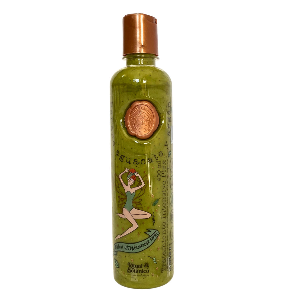 Ritual Botanico Plex en botella con platano, aguacate y argán para reparación suave.