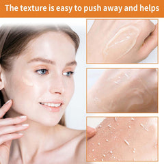 Aplicación corporal del gel exfoliante para piel suave después de la ducha.