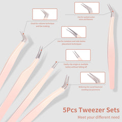 Pinzas curvas para extensiones de pestañas Rnodoilkfly con control suave.