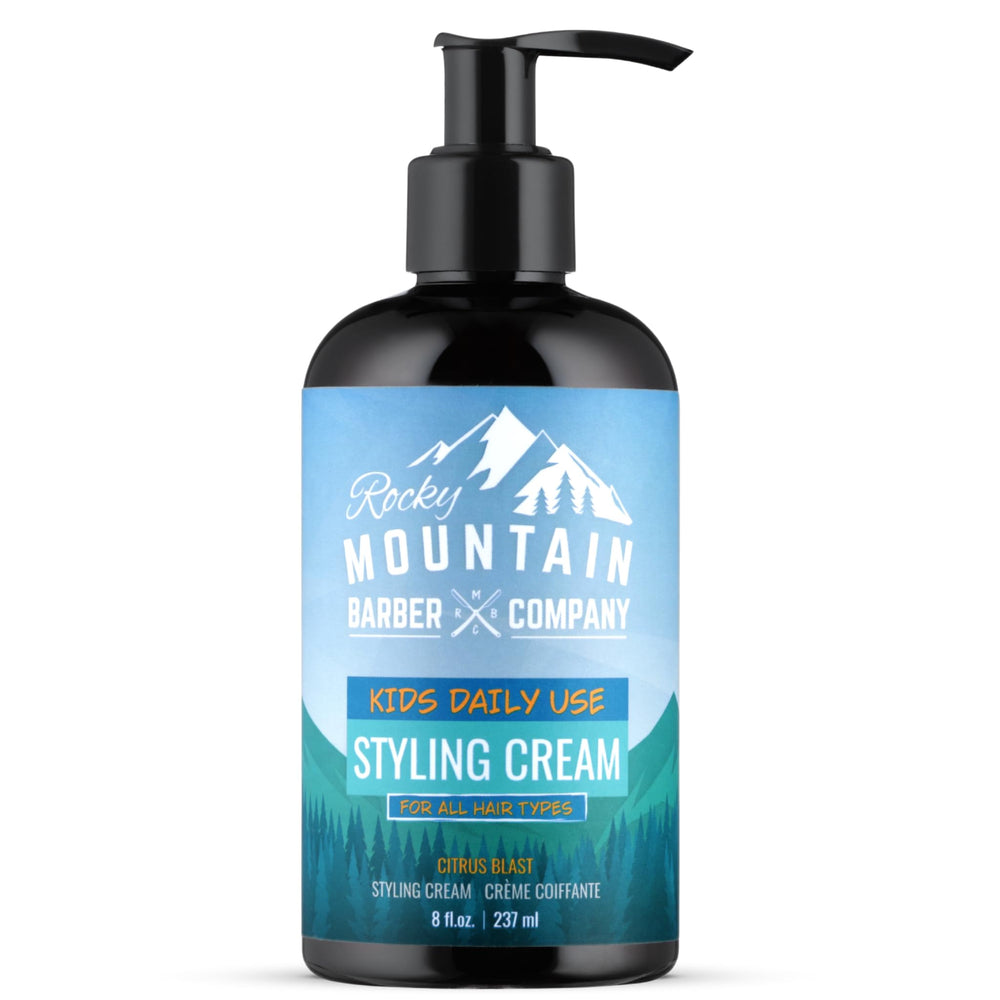 Rocky Mountain Barber Company crema peinado para niños con dispensador fácil para peinado rápido