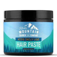 Rocky Mountain Barber Company pasta para peinar infantil en lata 4 oz para peinados fáciles.